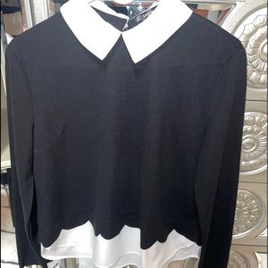 Woman shirt long sleeve two-tone